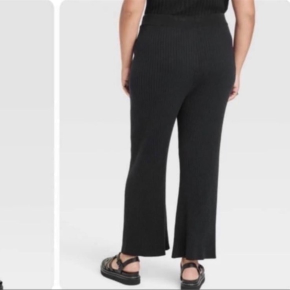Ava & Viv Women’s plus-size Black Ribbed Wide Leg Knit Pants❤️❤️2X/3X - Picture 4 of 4